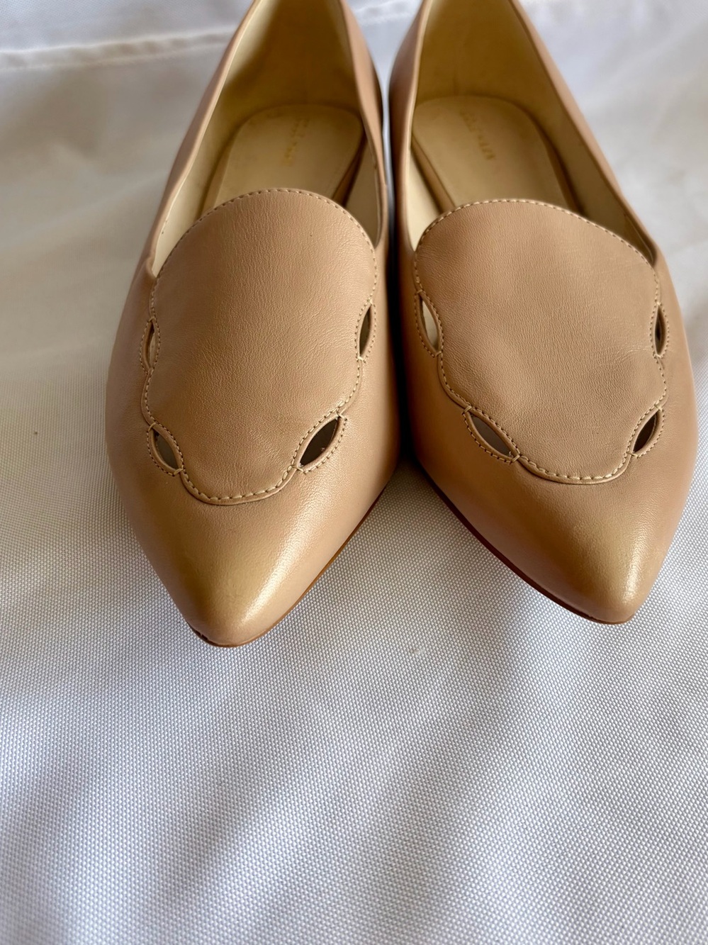 Cole Haan Blush Tan Pointed-Toe Leather Loafers - Picture 6 of 14